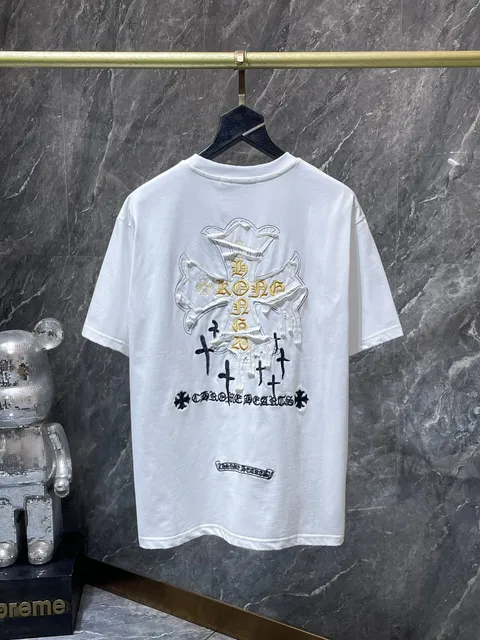 Chrome Hearts Cross T-Shirt Embroidered Cross & Logo