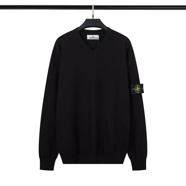 Stone Island V-Neck Sweater Compass Patch