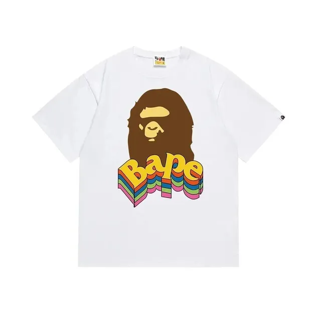 BAPE Graphic T-Shirt Rainbow Logo Ape Head