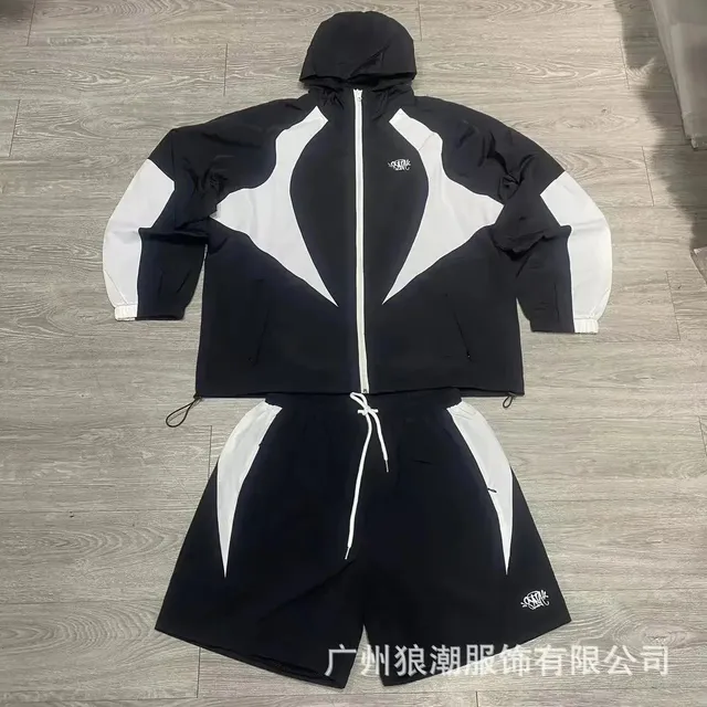 Syna World Track Jacket and Shorts Set Contrast Panel