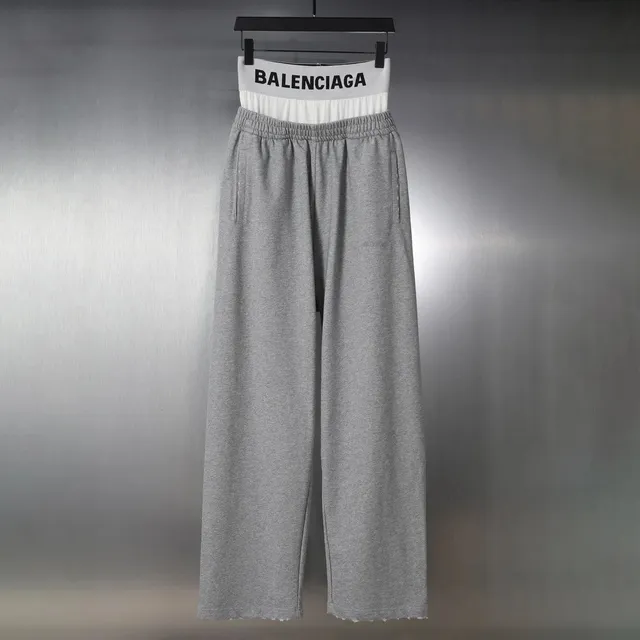 Balenciaga Logo Waistband Sweatpants Heather Grey