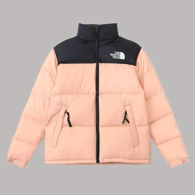 The North Face Nuptse Jacket Peach and Black