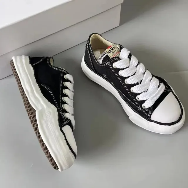 Maison Margiela Tabi Sneaker Black Canvas with White Oversized Sole