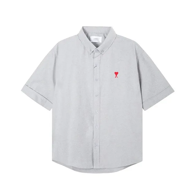 Amiri Short-Sleeve Button-Up Shirt Heart Logo