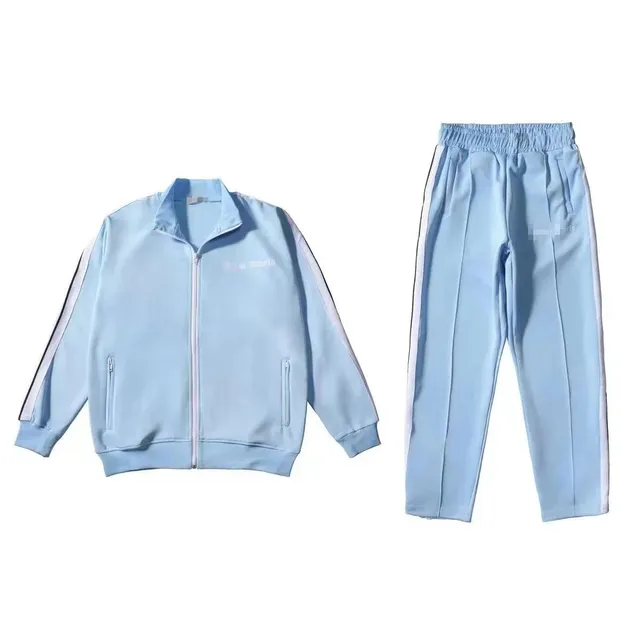Palm Angels Track Suit Light Blue with White Stripes