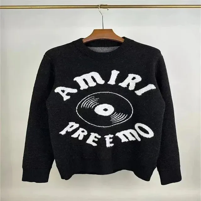 Amiri Knit Sweater Vinyl Record Logo
