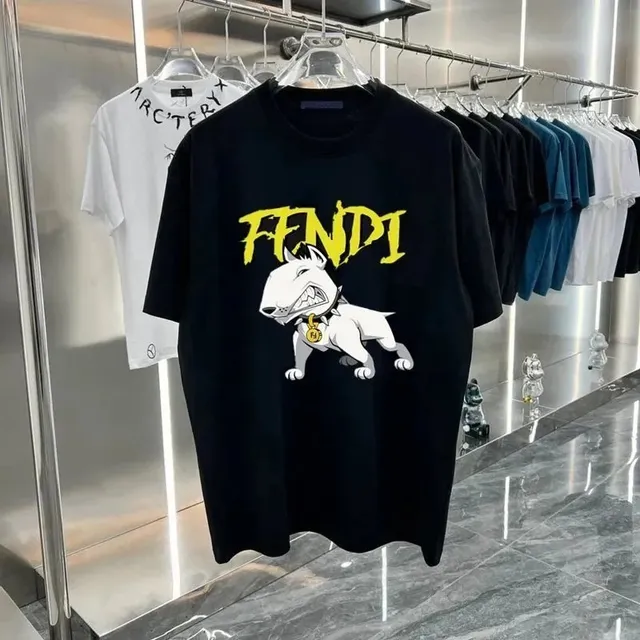 Fendi Graphic Tee Bulldog Print