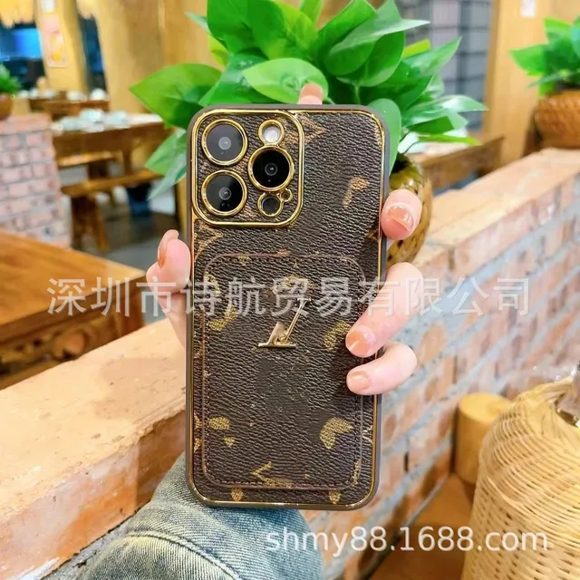 Louis Vuitton Phone Case Monogram Leather with Card Slot