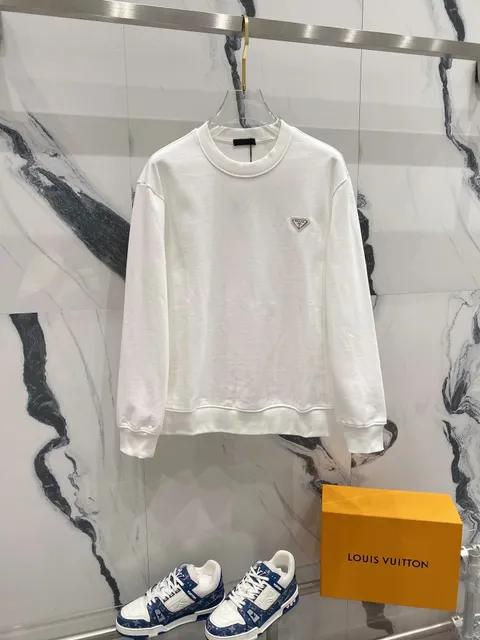 Prada Crewneck Sweatshirt Triangle Logo