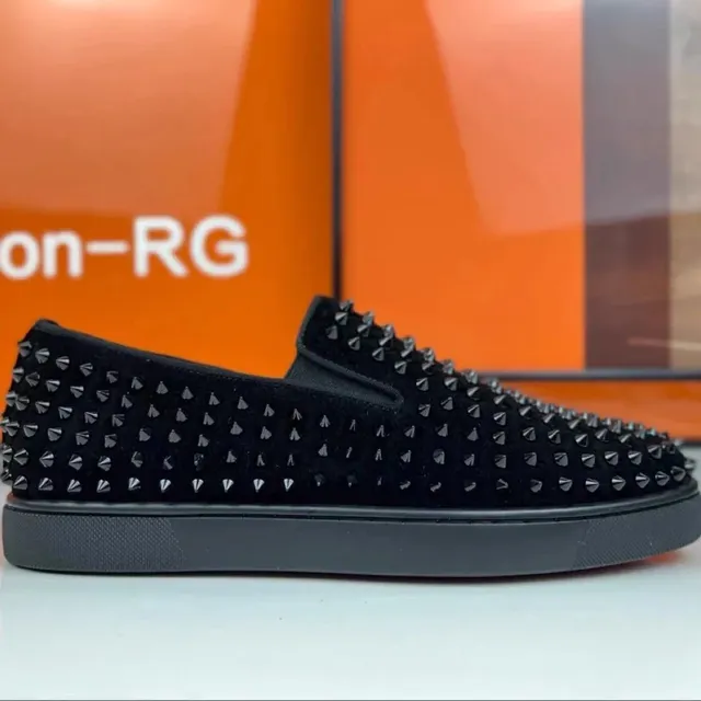 Christian Louboutin Louis Junior Studded Suede Black