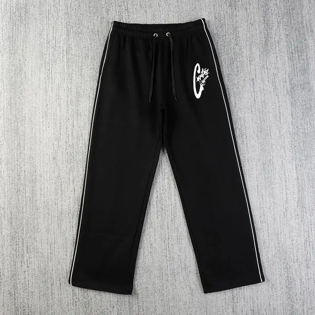 Corteiz Track Pants White Stripe Logo