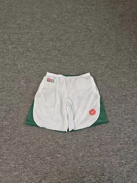 Mesh Shorts White with Green Side Panels