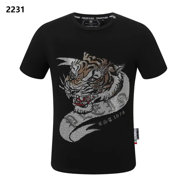 Philipp Plein Tiger Graphic Tee Crystal-Embellished Tiger