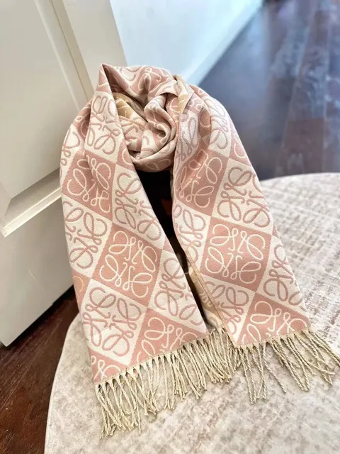 Loewe Logo Scarf Checkerboard Anagram