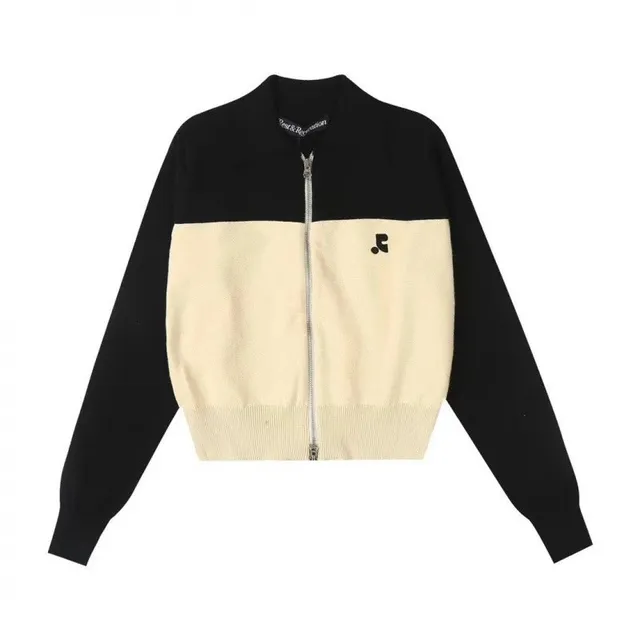 Rick Owens Zip-Up Knit Sweater Color-Block
