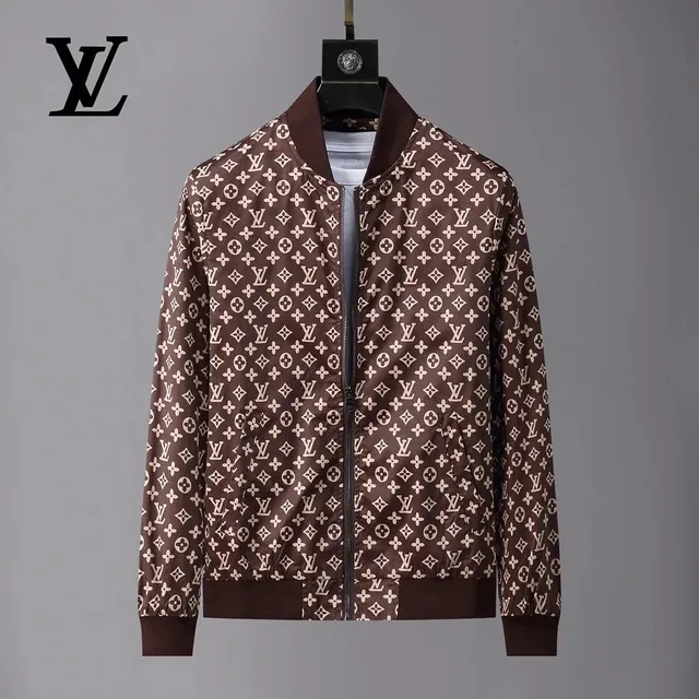 Louis Vuitton Monogram Bomber Jacket Brown and Beige