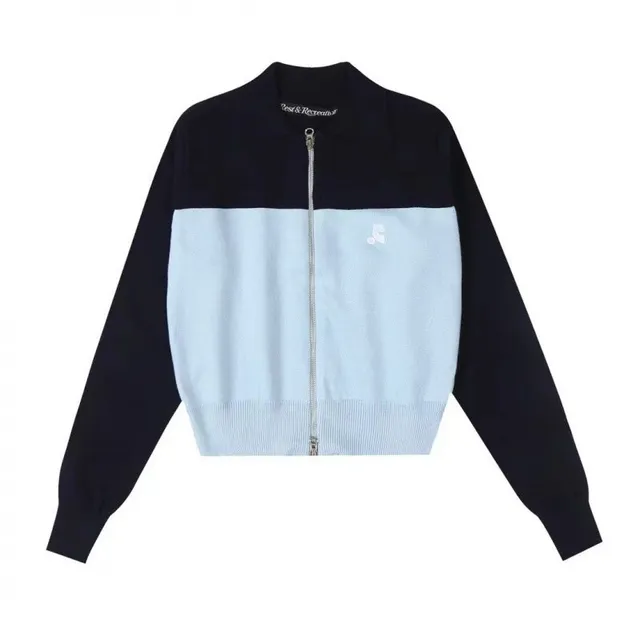 Rest & Recreation Zip-Up Knit Jacket Color-Block
