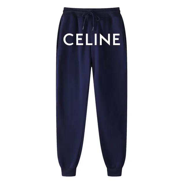 Celine Logo Joggers Navy with White Logo