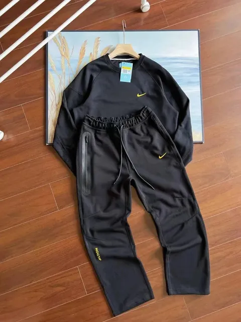 Nike × NOCTA Tech Fleece Set Black with Yellow Swoosh
