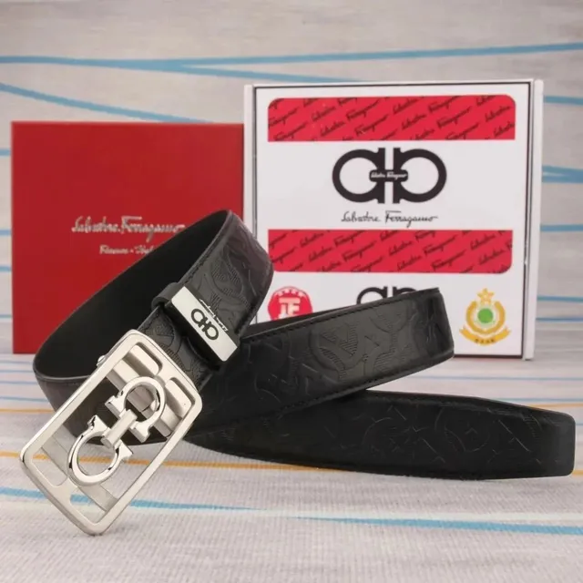 Ferragamo Gancini Belt Embossed Logo