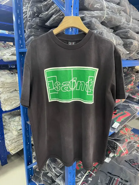 Saint Michael Graphic T-Shirt Green Logo Box