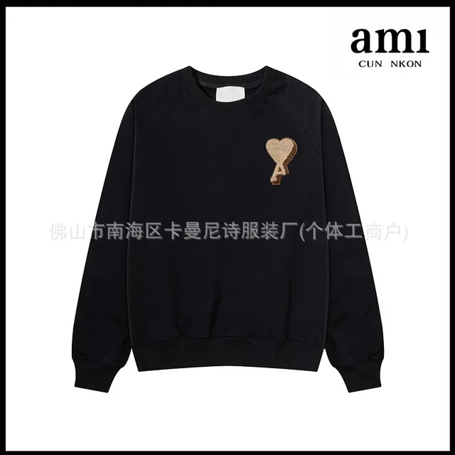 Black 681 yellow large heart round neck design