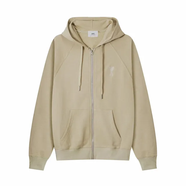 AMI Paris Zip-Up Hoodie Heart Logo