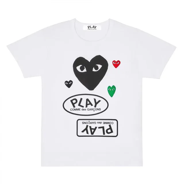 Comme des Garçons Heart Logo T-Shirt Multi-Heart Print