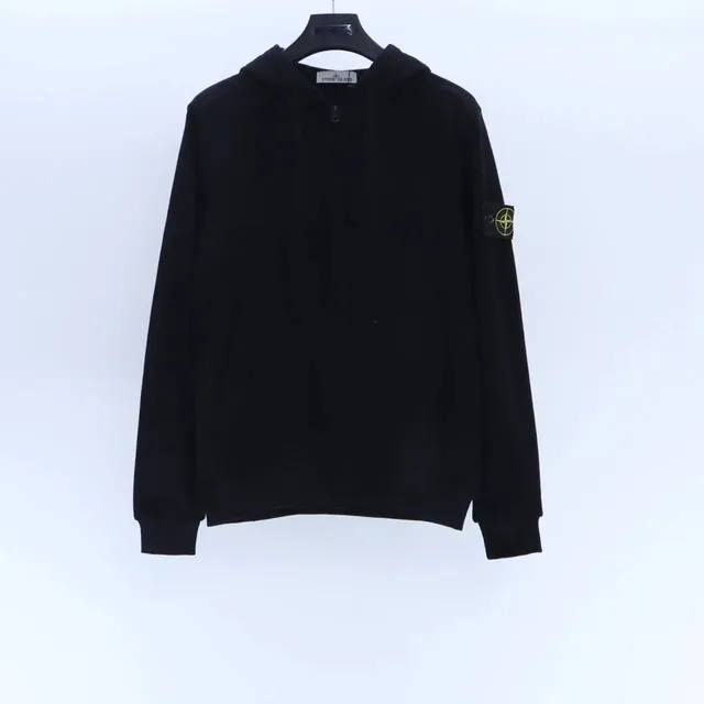 Stone Island Zip-Up Hoodie Black
