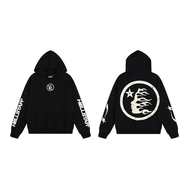 Hellstar Hoodie Flame Moon Graphic