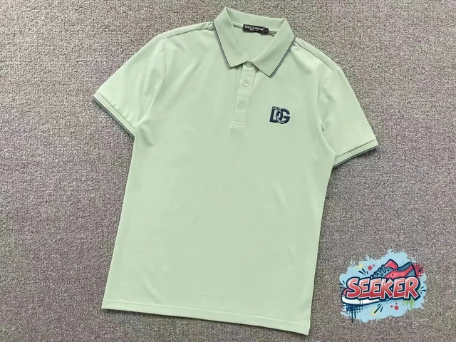 Dior Polo Shirt Mint Green with DG Logo