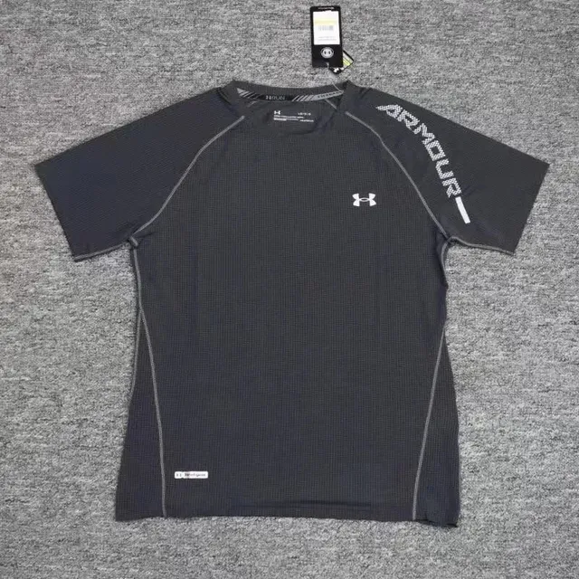 Under Armour HeatGear Compression Tee Black with White Logo