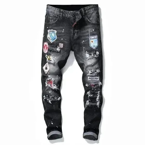 Dsquared2 Distressed Patch Jeans Multi-Patch