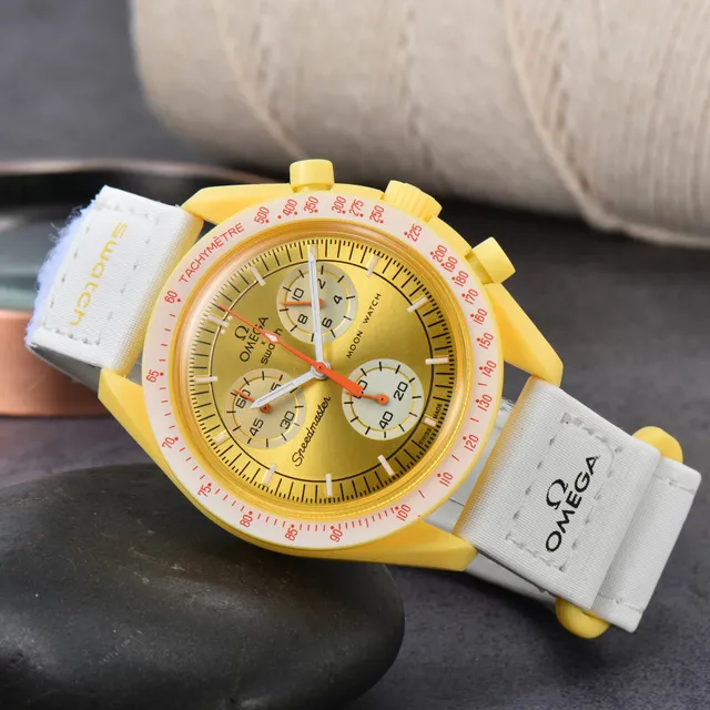 Omega × Swatch Speedmaster Moon Watch Bioceramic Yellow