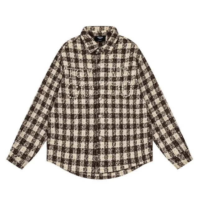 Button-Up Shirt Checkered Tweed