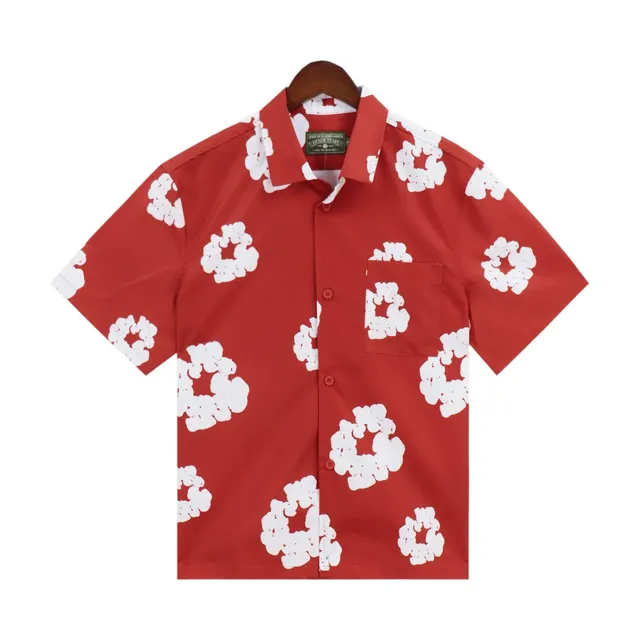 Short-Sleeve Button-Up Shirt Popcorn Print