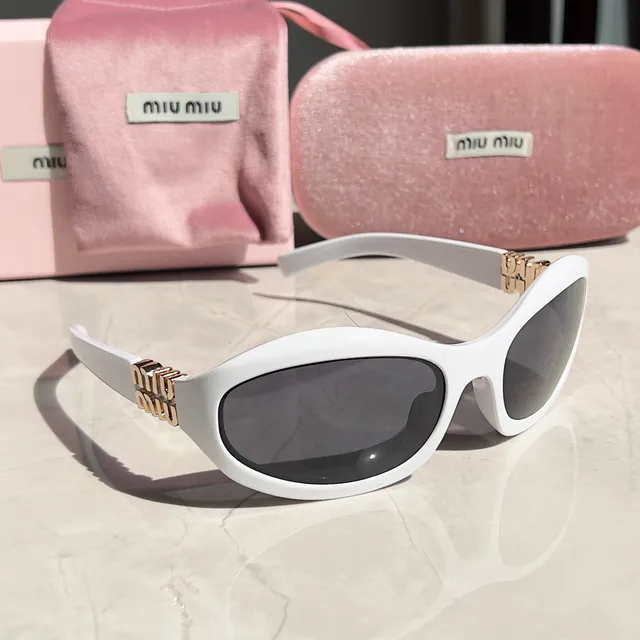 Miu Miu Sunglasses Gold Logo Temples