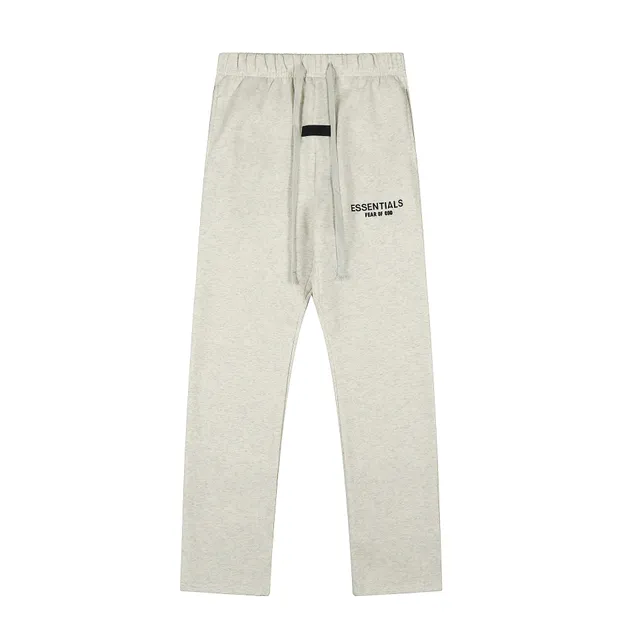 Oat colored flocking straight leg pants