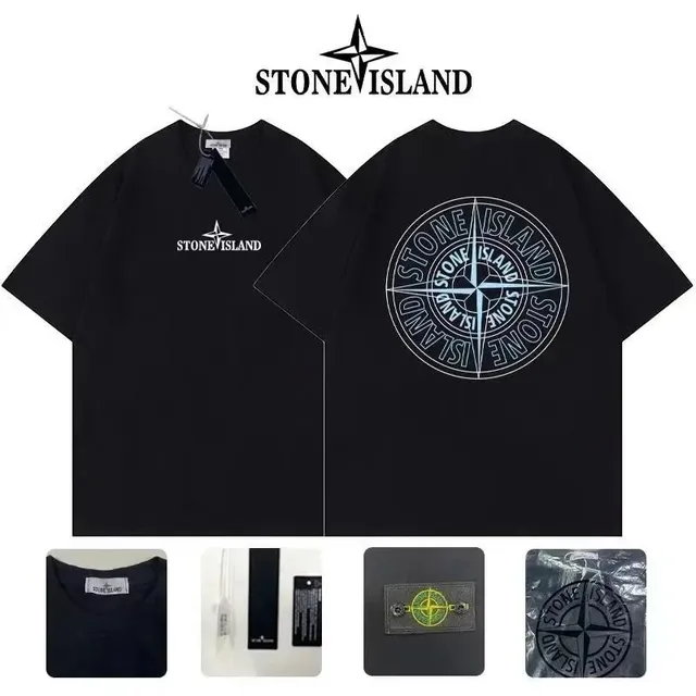 Stone Island Compass Logo T-Shirt Black with Reflective Logo