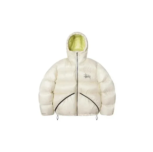 Stüssy Puffer Jacket Off-White with Lime Lining