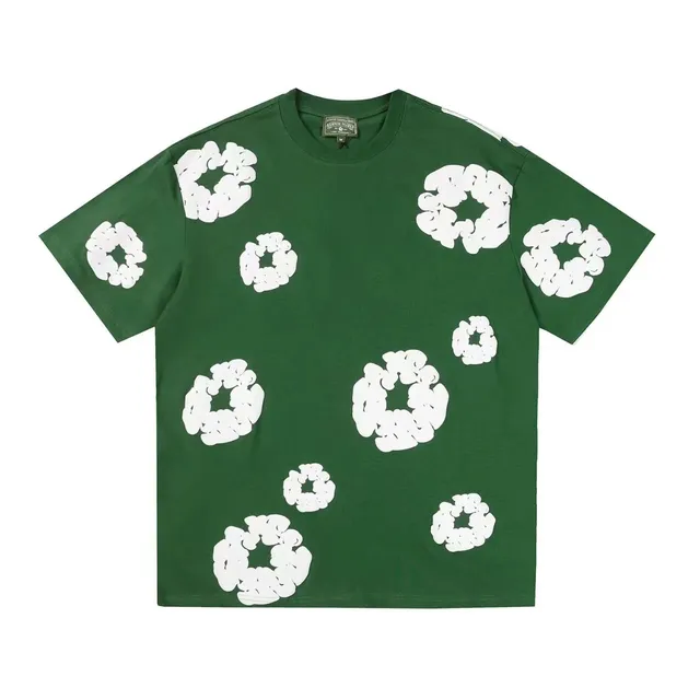 Acne Studios Scrunched Logo T-Shirt Green with White Scrunch Print