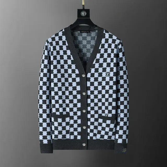 Louis Vuitton Checkered Knit Cardigan Monogram Chessboard