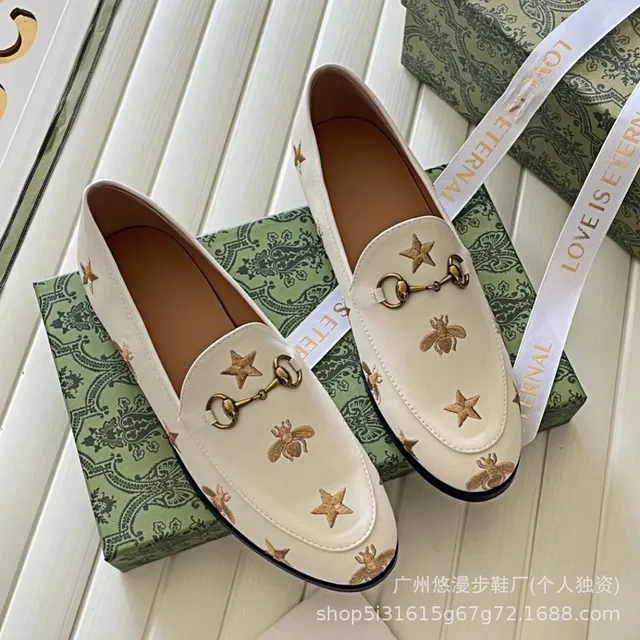 Gucci Horsebit Loafer Bee and Star Embroidery