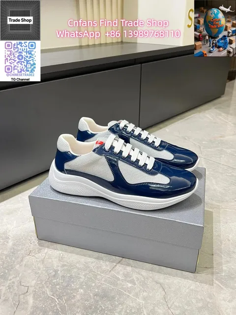 Prada Clever Navy Patent and Mesh