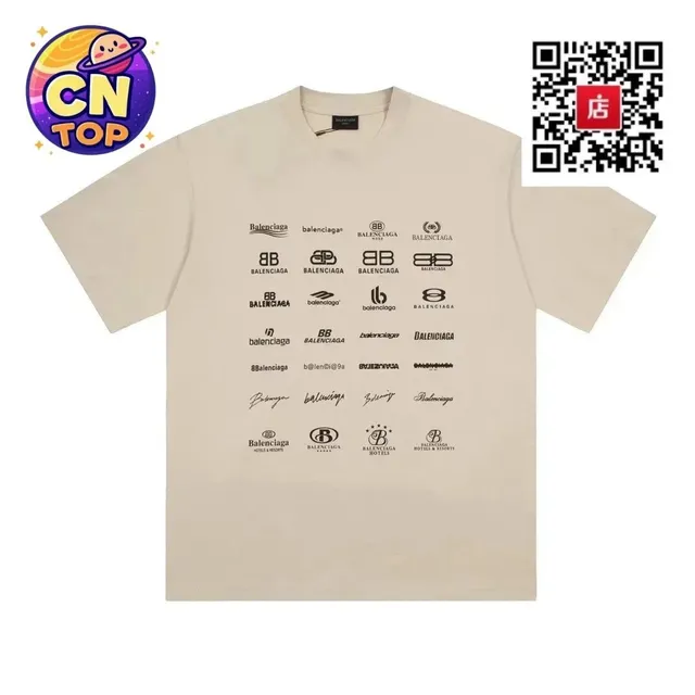 Balenciaga Logo Print T-Shirt Multi-Logo