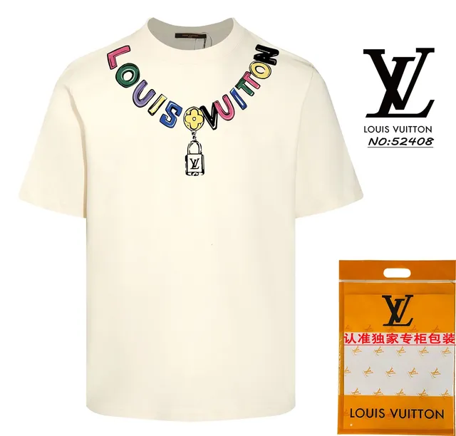 Louis Vuitton Graphic T-Shirt Multicolor Logo Print