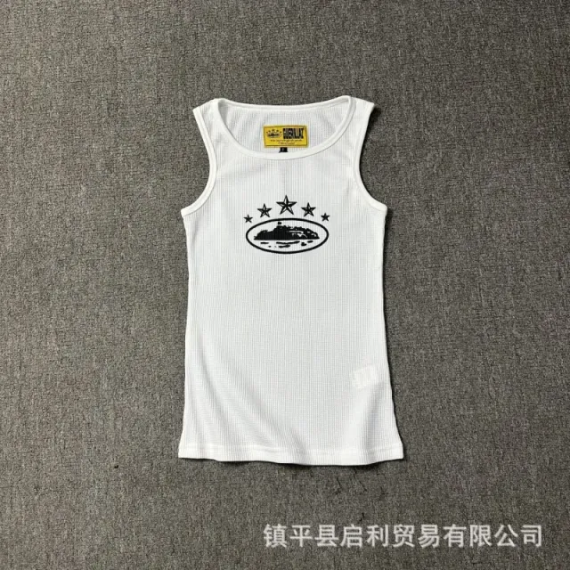 Chrome Hearts Ribbed Tank Top Stars Island Logo