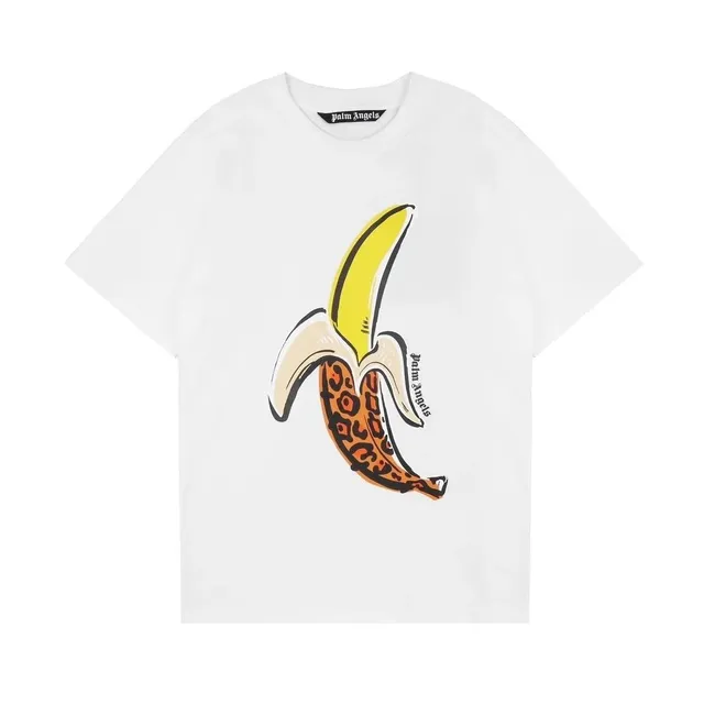 Palm Angels Banana Graphic Tee Leopard Banana Print