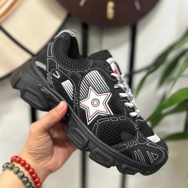Dior Star Sneaker Black White Red Star