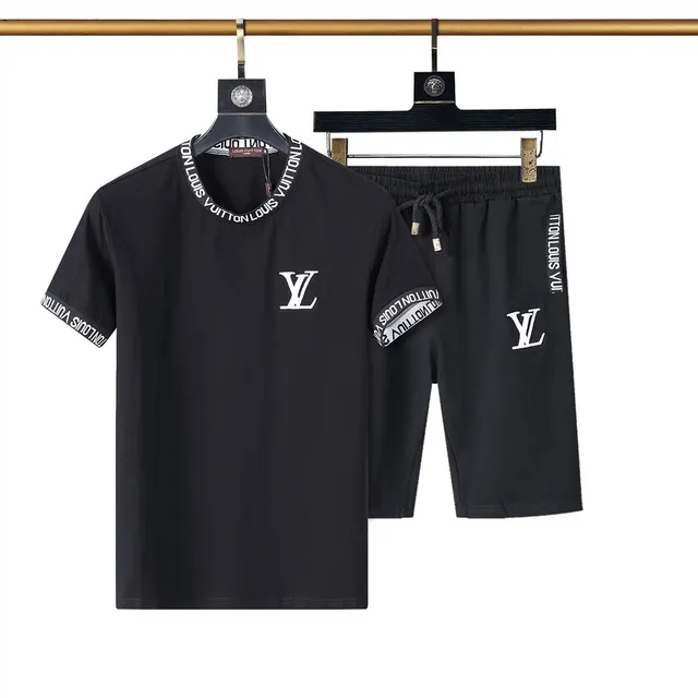 Louis Vuitton T-Shirt and Shorts Set LV Logo Tape Trim